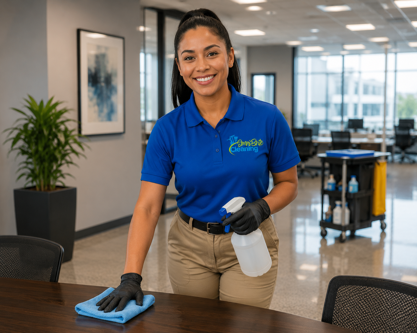 Professional cleaner at work